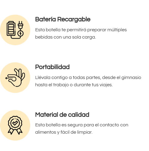 MINI LICUADORA PORTÁTIL RECARGABLE – TU BATIDO EN SEGUNDOS