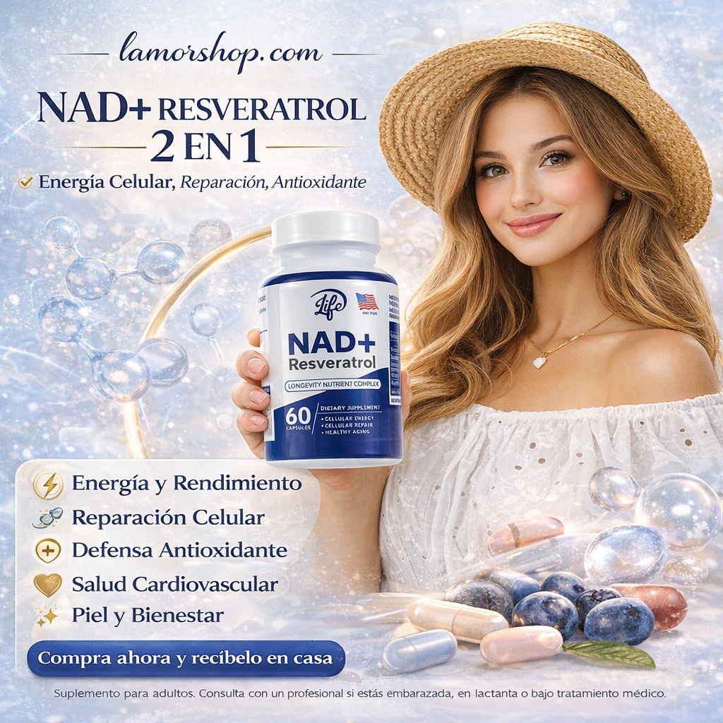 NAD+ Resveratrol 2 en 1 - Tu dosis de juventud y vitalidad